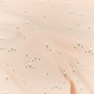 Katoen tricot bloemen lichtroze