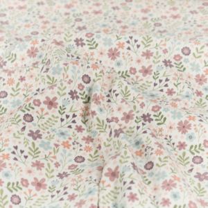 Katoen tricot bloemen offwhite