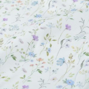 Rib jersey digitaaldruk bloemen offwhite