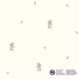 Rib jersey digitaaldruk haasjes offwhite