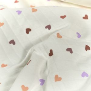 Stepp jersey gewatteerd hartjes offwhite