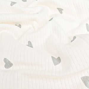 Rib jersey hartjes oudgroen