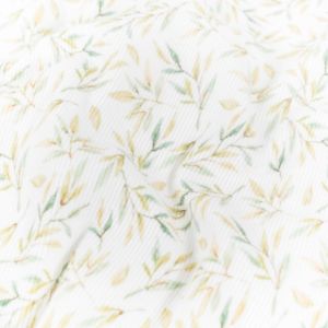 Rib jersey digitaaldruk bladeren offwhite