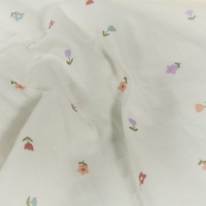 Stepp jersey gewatteerd bloemen offwhite