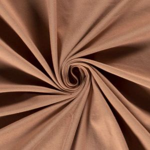 Katoen tricot uni terra roze