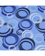 Katoen Tricot abstracte cirkels lichtblauw