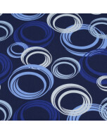 Katoen Tricot Abstracte cirkels donkerblauw