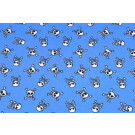 100x150 cm Katoen tricot Doodshoofden lichtblauw