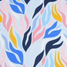 100x150 cm katoen tricot vlammen abstract lichtblauw