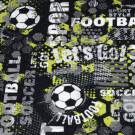 Joggingstof digitaaldruk voetbal zwart/grijs