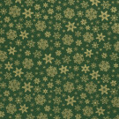 50x145 cm Katoen poplin christmas sneeuwvlokken groen/goud