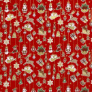 50x145 cm Katoen poplin christmas ornamenten rood/goud