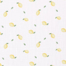 Katoen Mousseline citroenen wit