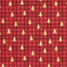 katoen poplin kerst bomen rood/goud