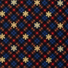 flanel foliedruk kerst ruiten marine/goud