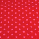 95x150 cm katoen tricot sterren oranje/rood