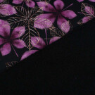 Softshell digitaaldruk bladeren roze/zwart