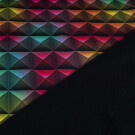 Softshell digitaaldruk vierkanten multicolor/zwart