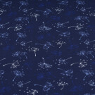 Katoen Tricot Paardenbloemen donkerblauw