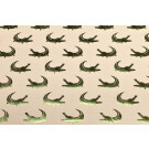 95x150 cm katoen tricot krokodil lichtgrijs/groen folie