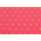 95x150 cm katoen tricot sterretjes pink/kiwi
