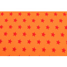 95x150 cm katoen tricot sterretjes oranje/rood
