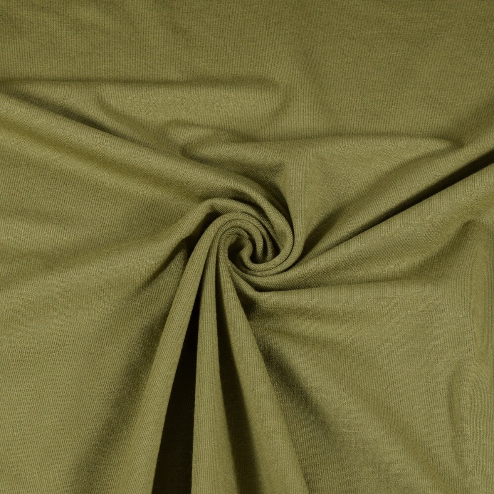 Viscose tricot donker khaki